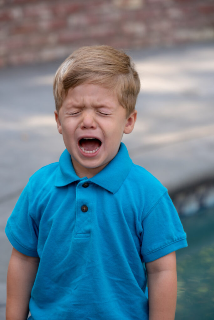 toddler boy crying