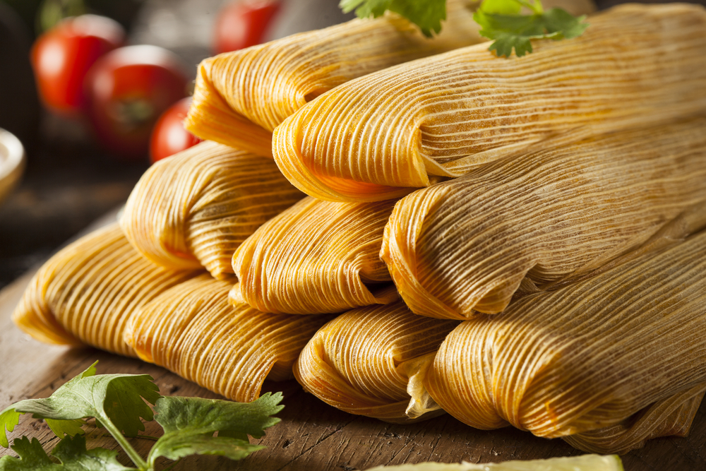 Homemade Corn and Chicken Tamales Ready to Eat