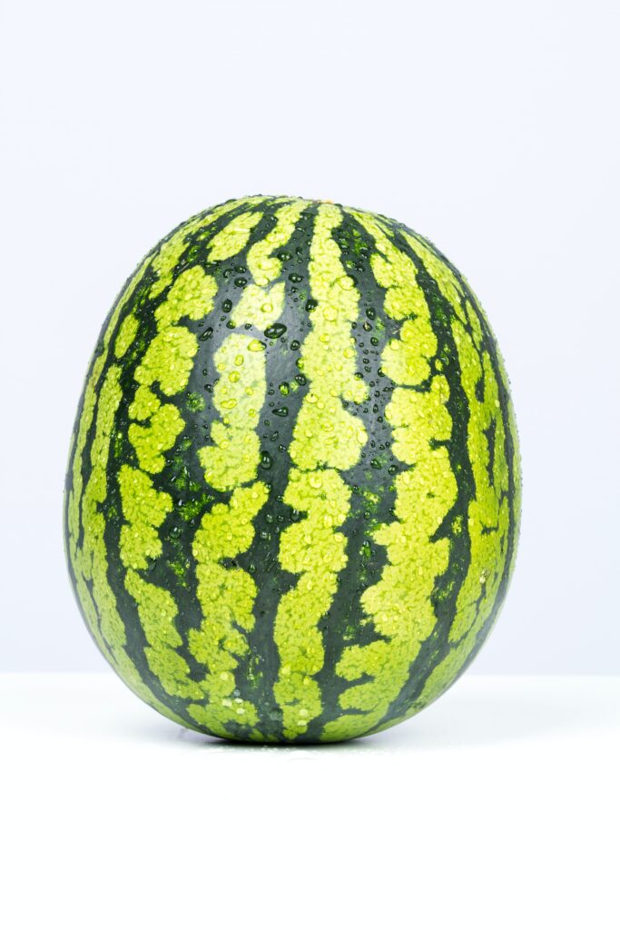 large ripe watermelon on white background